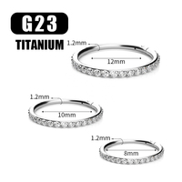 Getta ASTM F136 Titane Zircon Plaqué Or Vintage Sertissage à griffes pour Piercing de nez, Cartilage, Spirale, Boucle d'oreille Gothique, Hélix