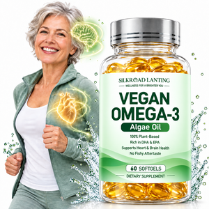 Complément alimentaire à base d'huile d'algues végétalienne oméga-3, riche en DHA et EPA, pour le bien-être quotidien et une vie équilibrée, 60 gélules molles - Product Image 1