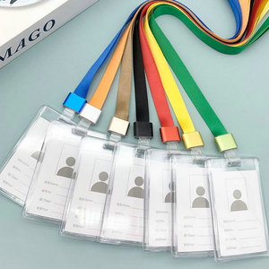Вертикальный акриловый бейдж для удостоверения личности, держатель для карт с ремешком на шею, прозрачный, для банковских и кредитных карт, аксессуары - Product Image 4