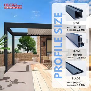 Grande giardino esterno bioclimatico in alluminio vetro porta RV padiglione Louvered tetto giardino cortile piscina 3x3 4 4x6x6x6 moderno Gazebo Pergola - Product Image 6