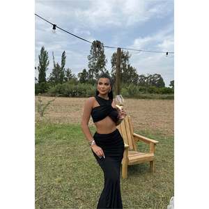 Ensemble de costume noir plissé pour femmes - Product Image 2