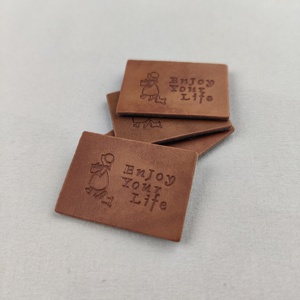 Manufacturer Hot Sale Debossed Leather Logo Name <strong>Label</strong> Iron on Sew on Custom Leather Patch for Caps Hats <strong>Jeans</strong> - Product Image 6