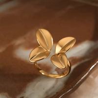 Cincin Terbuka Motif Kupu-kupu dan Bunga dari Baja Anti Karat Vintage, Perhiasan Statement yang Dapat Disesuaikan untuk Wanita