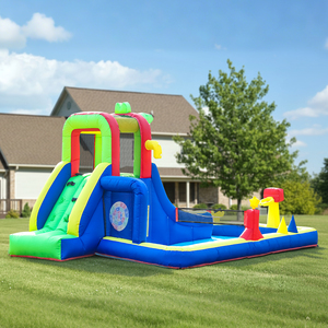 Comercial niños fiesta húmedo seco inflable Casa de rebote tobogán de agua gorila Combo con <span class=keywords><strong>piscina</strong></span> de salpicaduras, escalada, soplador, cesta, Diana - Product Image 3