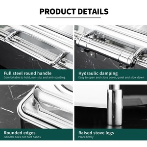 Chauffe-plats électrique en acier inoxydable KUNTAI pour hôtel et restaurant, grande capacité 9L, 440W, pour buffets, réceptions, fêtes, églises - Product Image 3