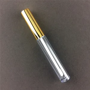 2024 Personalized Clear Lip Gloss Tubes Black And Gold Lids