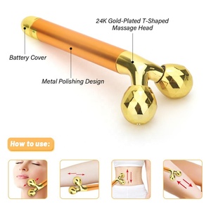 JINGWANG HJB19012 Belleza y Cuidado Personal, Barra de Belleza Oro Rosa, Estiramiento Facial 3D, Rodillo Facial Eléctrico Vibrador en Forma de Y - Product Image 3