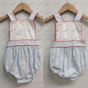 Set di Abbigliamento per Neonata, Tutina con Bordo Rosso Ric Rac per il 4 Luglio, Vestitino in Cotone per Neonata - Product Image 2