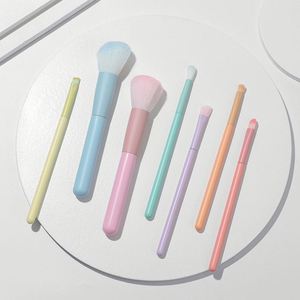 ชุดแปรงแต่งหน้ามาการองสีสันสดใส 7 ชิ้นแปรงทาแป้งฝุ่น อายแชโดว์ เครื่องมือเสริมความงาม - Product Image 4