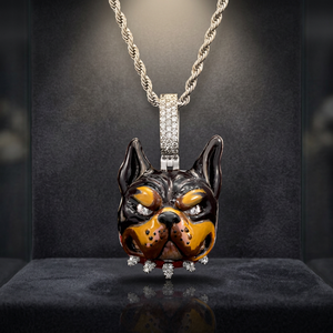 Pendentif Tête de Chien Personnalisé en Moissanite, Breloque en Argent Plaqué Rhodium, Bijou Cadeau pour Homme, Idéal pour les Soirées - Product Image 4