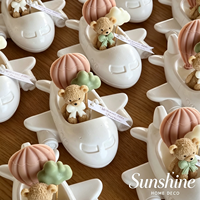 Bougie parfumée mignonne en céramique personnalisée avec nom, en forme d'avion, d'ours en peluche ou de nuage, figurine porte-bougie pour l'aromathérapie, idéale pour les cadeaux d'anniversaire