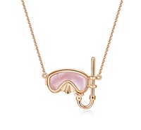 Collier Masque de Plongée Plaqué Or 18K Épais et Résistant au Ternissement, Bijou Sportif pour Plongée Libre, Natation, Plongée Sous-Marine, Couples