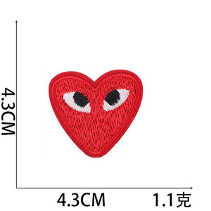 12色 ハート型 アイロン接着ワッペン DIY 衣類アクセサリー アップリケ カートゥーン 刺繍 スターアイ ハートパッチ 刺繍 - Product Image 5