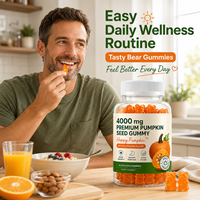 Gummies de graines de citrouille haute puissance 4000mg pour stimuler l'immunité et favoriser la digestion, saveur naturelle d'orange, marque privée, vente en gros en vrac