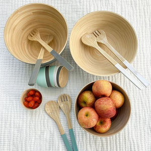 Ensemble de bols à mélanger en bambou, bol à salade en fibre de bambou, fait à la main, élégant, 18 pièces, du Vietnam - Product Image 4