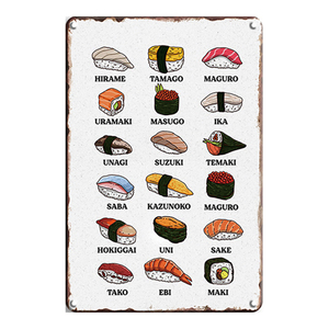 Carteles de chapa de Metal Retro para el hogar y la comida de 20x30cm para decoración de pared de restaurante de <span class=keywords><strong>Sushi</strong></span> y menú funcional para colgar - Product Image 4