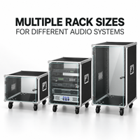 Armoire de rangement professionnelle pour équipement audio avec porte vitrée verrouillable, roulettes et flight case en aluminium pour amplificateur, table de mixage et systèmes KTV