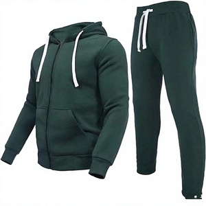 Ensemble de survêtement d'hiver pour homme de haute qualité, imprimé, 2 pièces, en polaire épaisse, à capuche, décontracté, respirant, à séchage rapide, pour le sport - Product Image 1