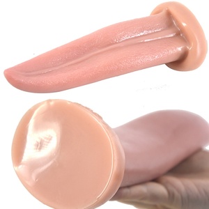 FAAK Lifelike Tongue 20cm Anal Rotating Homemade Anal Toy Skin Color Flexible Soft Tongue Shape <b>Dildo</b> for Clitoral Masturbation - Product Image 5