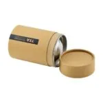 Boîte cylindrique en papier gaufré de qualité alimentaire pour café en grains et thé, avec couvercle métallique