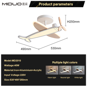 Plafonnier LED nordique en forme d'avion 530*490*H250mm, dimmable 220V <span class=keywords><strong>avec</strong></span> télécommande, pour chambre à coucher, chambre d'enfant, décoration suspendue - Product Image 2