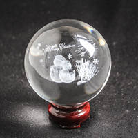 Boule de cristal en verre K9 gravée, polie, en 3D, avec gravure laser, 50 mm, 80 mm, 100 mm, pour cadeau en cristal