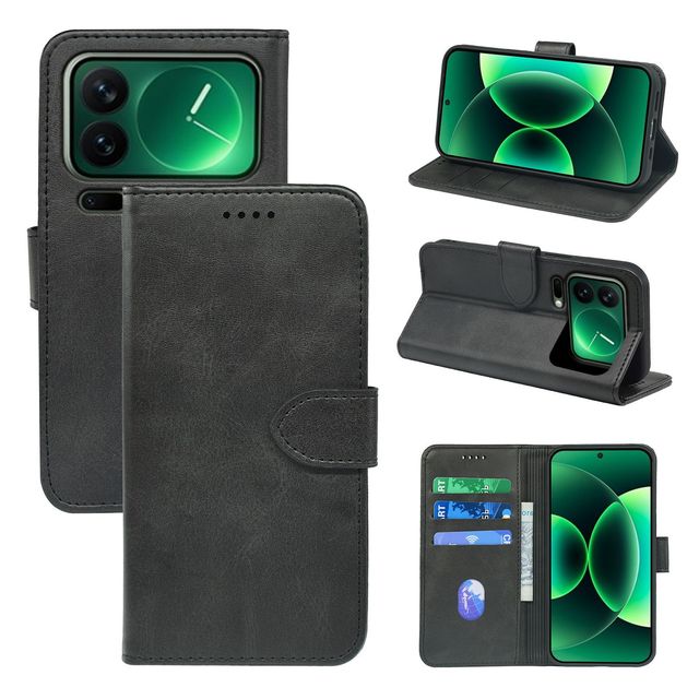 Three Card Slots Wallet Flip Stand Pu Leather Mobile Cell Phone Case for Xiaomi 17 Pro Max
