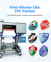 Imprimante UV DTF en rouleau de 60 cm pour logos 3D gaufrés sur TPU, badges TPU robustes et lavables pour maillots et casquettes de baseball