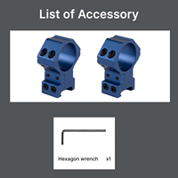 Anneaux de montage en aluminium BANGBANG - Étanches, pour tube de 30 mm, hauteur centrale réglable de 1,38 à 1,65 pouces (Bleu)