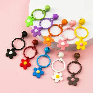 BSBH Candy-colored Keychain Headphone Capa Protetora Pingente Saco Pingente Colorido Pequena Flor Bell Keychain