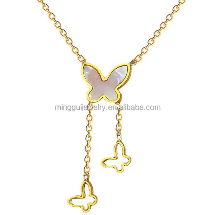 Charm Fashion stainless steel gold Plated white shell woman's fashion necklace