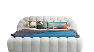 ชุดเฟอร์นิเจอร์ห้องนอนสไตล์นอร์ดิกขนาดใหญ่ ดีไซน์อิตาลี โมเดิร์น หรูหรา เตียงทรงกลม โครงไม้ หุ้มกำมะหยี่ - Product Image 4