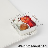 Miniatur Simulasi Bebek Mandarin Hot Pot PVC Food-grade Model Mainan Kompak Gantungan Kunci Otentik Perlengkapan Pesta Promosi