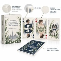 Livre d'or de mariage personnalisé écologique en cartes à jouer, portrait de couple aquarelle personnalisé, 5787mm, papier couché 300gsm