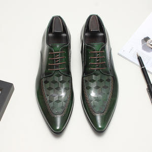 Luxury Designer Genuine Cow Leather Lace-Up <b>Work</b> <b>Shoes</b> for <b>Men</b> Brogue Wedding Business Chaussure for Autumn - Product Image 1