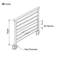 Rampe d'escalier de balcon en alliage d'aluminium de luxe, balustrade extérieure noire à lattes horizontales pour villa moderne, résistante à l'eau et à la rouille