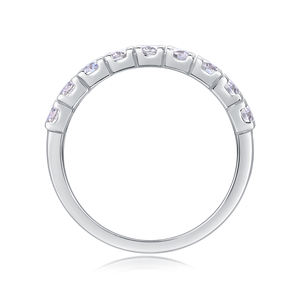 Superbe Bague Éternité Double Rangée de Moissanites pour Femme, Bijou de Luxe en Argent Sterling 925 avec <span class=keywords><strong>Pierres</strong></span> <span class=keywords><strong>Précieuses</strong></span> Pavées - Product Image 4