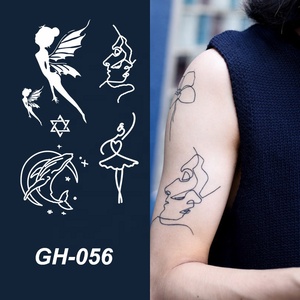 Nouveau tatouage temporaire professionnel imperméable GH, autocollant noir jetable pour bras, fille, garçon, autocollant corporel, pochoir de tatouage pour encre de tatouage - Product Image 6