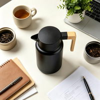 Ensemble de café et de thé isotherme en acier inoxydable écologique moderne avec logo personnalisé, carafe thermique à double paroi, poignée en bois de hêtre, Baishida