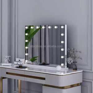 タッチスイッチデスクトップLEDミラーBluetooth付きモダンデザインライトスマート自立型エコフレンドリー - Product Image 1