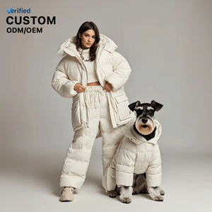 Joymay tasarımcı lüks kış sıcak köpek aşağı ceket ceket açık rüzgar geçirmez sıcak sahibinin Pet aşağı ceket seti ile maç için - Product Image 1