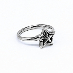 yunnique Star Pinky <b>Ring</b> For Women <b>Titanium</b> Steel Minimalist Design Gift Jewelry - Product Image 2