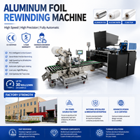 Machine de rembobinage automatique de feuilles d'aluminium avec système de chargement automatique des tubes, d'étiquetage et de détection des défauts