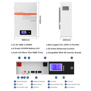 Sunpok 5kWh 10kWh <b>Battery</b> 48V Powerwall 10kwh 51.2V 100Ah 200Ah 48v Lithium Ion <b>Batteries</b> SP-48200-BG Lithium Ion <b>Batteries</b> SP-4 - Product Image 1