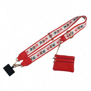 Adjustable <b>Polyester</b> Mobile Phone Neck <b>Lanyard</b> with Secure Clip Zipper Wallet Hook Accessory Customizable Mobile Phone Strap - Product Image 1