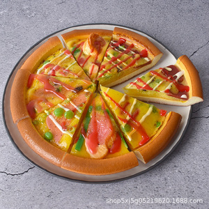 Ensemble de modèles réalistes de pizzas et hamburgers en polyuréthane faits à la main, pour vitrine de boulangerie, accessoire de présentation pour enfants - Product Image 2