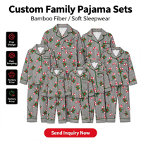 Großhandel Maßgeschneiderte Lustige Karierte und Gestreifte Bedruckte Familien-Pyjamas für Weihnachten und Feiertage, Passende Familien-Loungewear