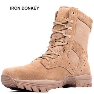 Bottes tactiques imperméables IRONDONKEY pour le camping, chaussures pour hommes avec fermeture éclair latérale, bottes hautes en cuir pour <span class=keywords><strong>la</strong></span> randonnée en désert en plein air - Product Image 1