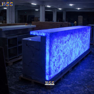 Comptoir en pierre translucide, design luxueux en onyx, pour hôtel, restaurant, club et bar <span class=keywords><strong>lounge</strong></span> - Product Image 4