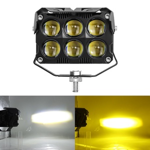 Projecteur de travail LED, phare LED à six lentilles, double rangée de projecteurs, tout en aluminium, 58 mm, avec ventilateurs, en jaune et en blanc - Product Image 4